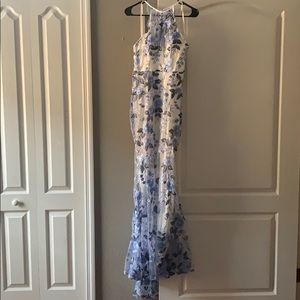 Blue & white prom dress